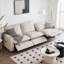 Canapé modulaire inclinable électrique en cuir véritable blanc avec rampe carrée réglable-1968744503