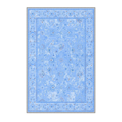 Antibacterial Woven Carpet (3D Digital Print) 4.0 x 5.9 Feet, 100% Polyester, Pile Height: 0.3 Inches | PVC Felt Dot Non-Slip Underside, Machine Washable, Perfect for Living Room & Bedroom Decor