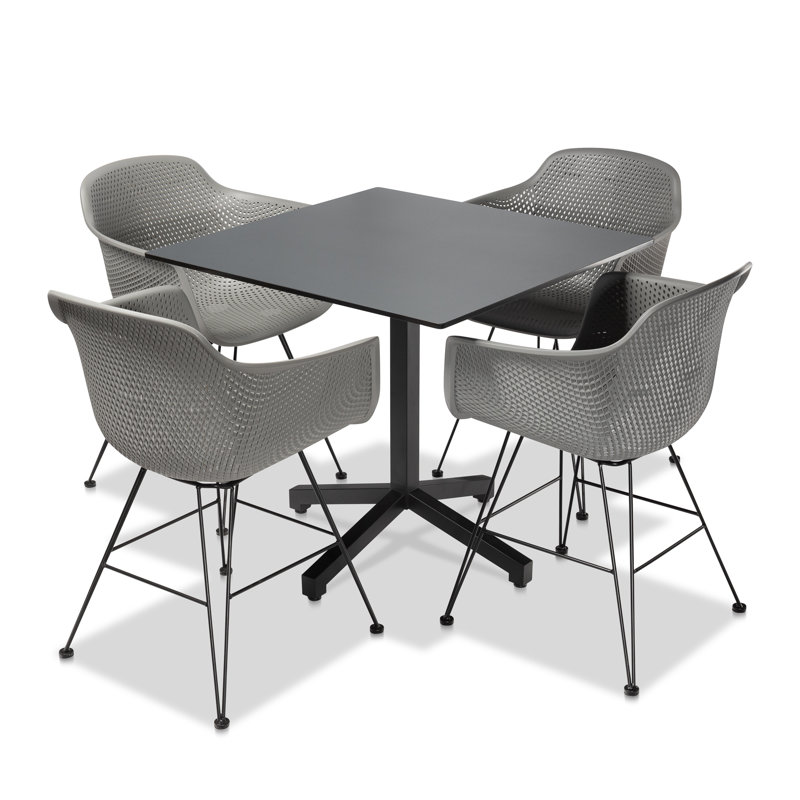 Graubert Square Metal Folding Outdoor Dining Table , 32'' in. W 32'' in. D