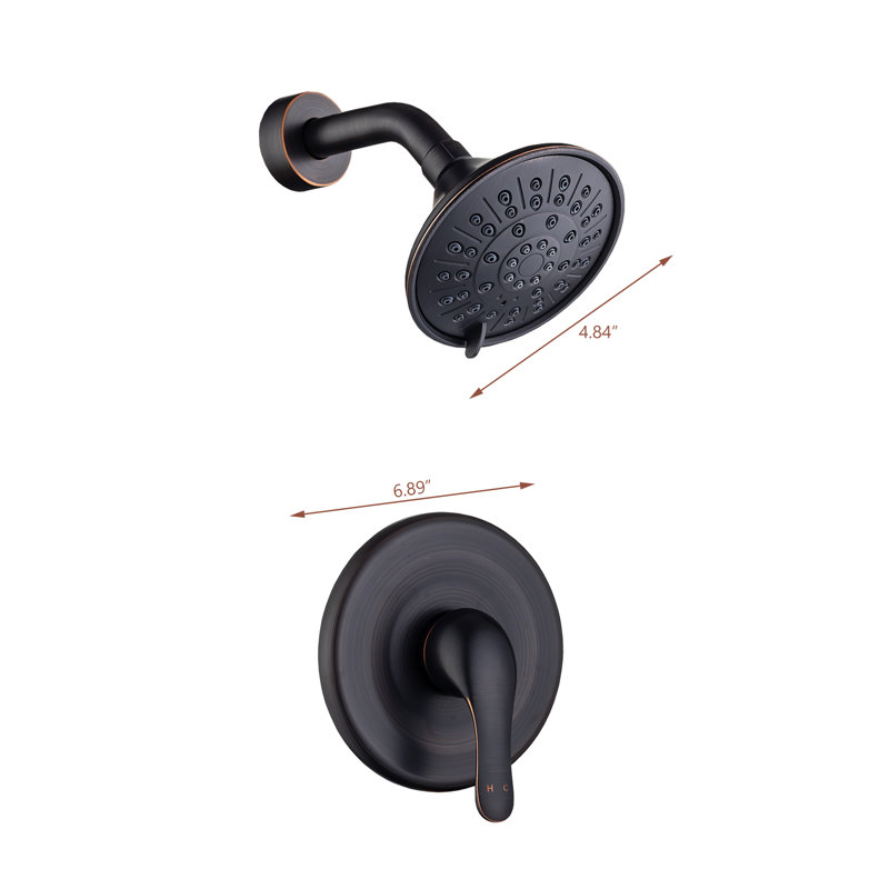 Robinet de douche avec valve brute, Bronze huilé