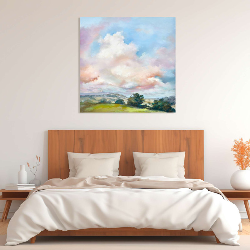 Landscape Painting: The Last Fan Fair Of The Day by Nel Whatmore - Wrapped Canvas Print, 40cm H x 40cm W
