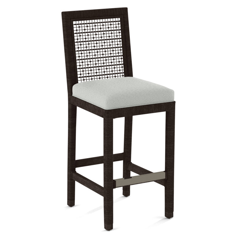 Pine Isle Upholstered Stool, Gray Performance Solid; 0307-81, Java