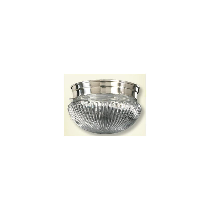 Plafonnier encastré bol 1 lumière Lujan, H 5 po x l 7,5 po, Nickel satiné