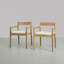 Chaise de patio en bois massif avec coussin Badgley (ensemble de 2)