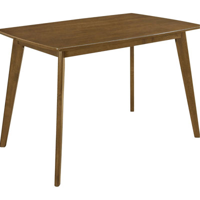 Angled Legs Dining Table In Chestnut Finish - Solid Wood, Rectangular For A Stylish Option Mid-Century Modern An Elegant Ambiance