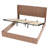 King Size Bed Frame In Walnut Color, Made Of Composite And Iron, Easy Assembly, Ample Storage Under Pine With Natural Wood Texture, Large Grooved Undulating Lift Storage, Stainless Steel Connection