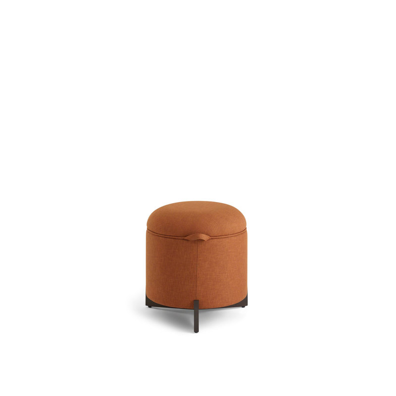 Frank Lloyd Wright Rockford Ottoman, Pumpkin, Smoked Oak