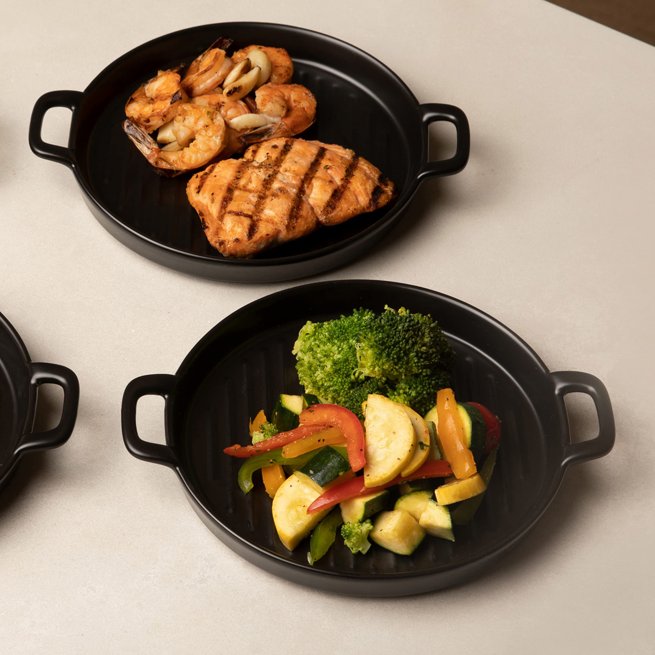 Hand Glazed Dinner Plates With Side/Quarter Plates & Katoris In Ceramic (12  Pieces, Microwave Safe)