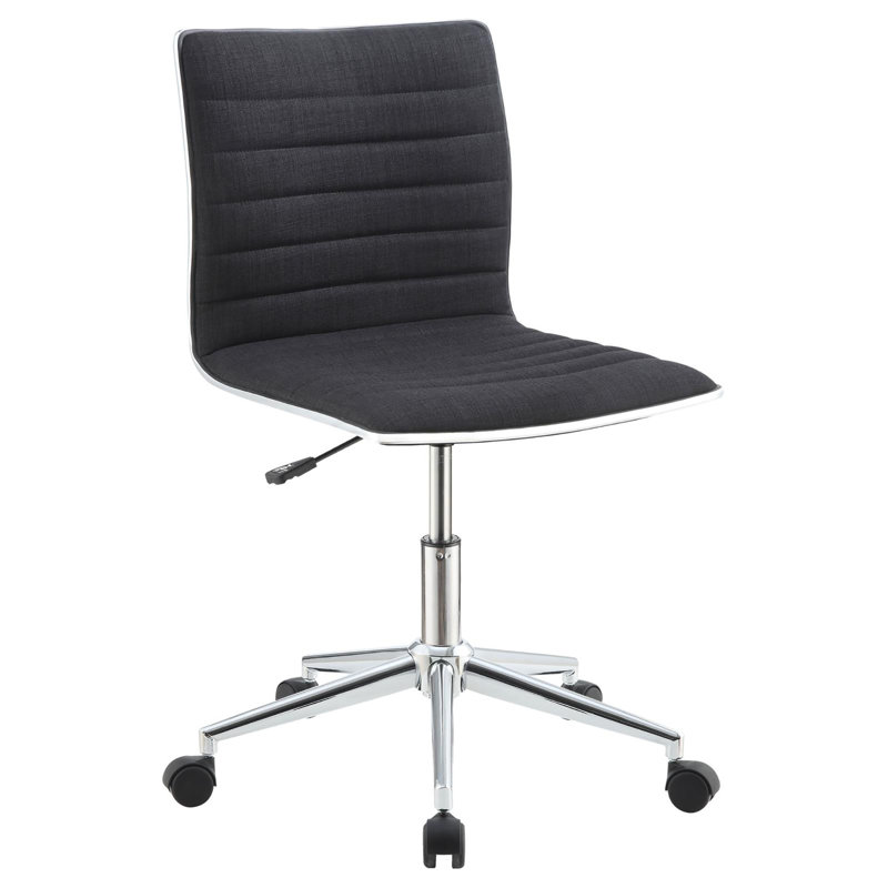 Chaise de bureau noire sans accoudoirs avec roulettes