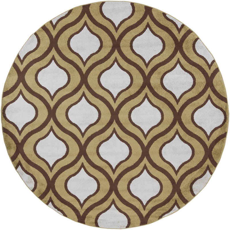 Geometric Indoor Rug, Round 7'10"