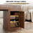 55'' Farmhouse Office Desk With Charging Station & Storage Cabinet, Home Office Desk, Barn Door Design Computer Desks with File Drawer & Keyboard Tray for Study, Living Room, Dark Walnut-1018381382-1018381380