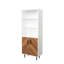 Bibliothèque à 5 niveaux, armoire de rangement de 67,7 po de hauteur avec 3 tablettes ouvertes et portes doubles
