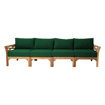 Monterey Teak Outdoor Deluxe Sofa with Sunbrella Cushions