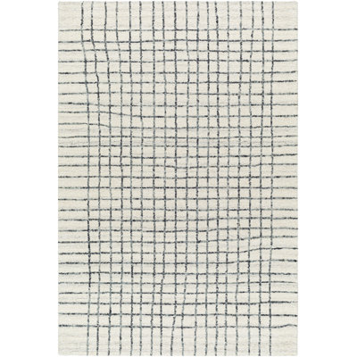 Tapis rectangulaire en laine touffeté à la main Amoura