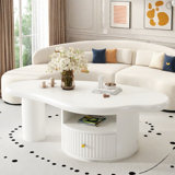 Table basse en forme de nuage, 1 abattant et tablette ouverte