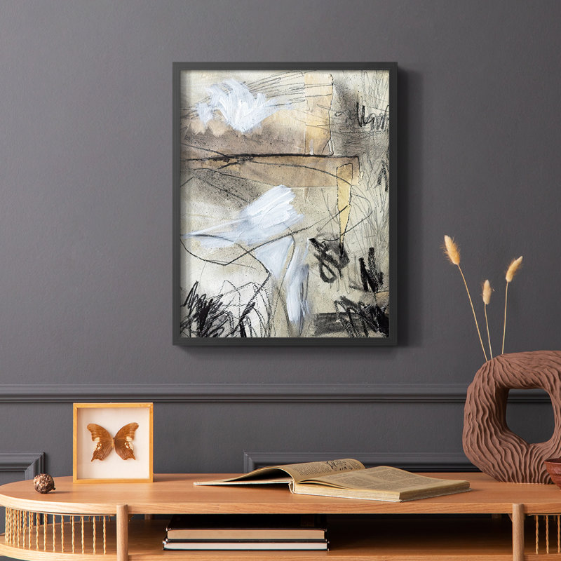 «Masked Notes I», reproduction encadrée - bois massif, Noir, H 10 po x l 8 po