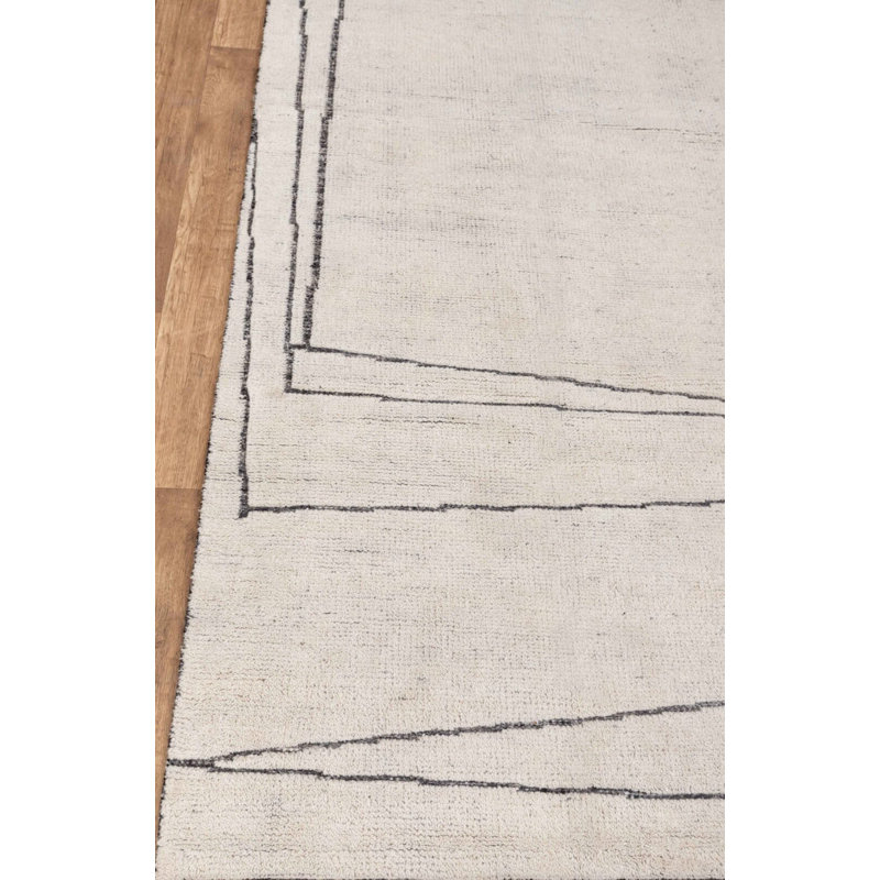 Contemporary, Stuart Street Collection Hand Knotted Wool Area Rug in Ivory