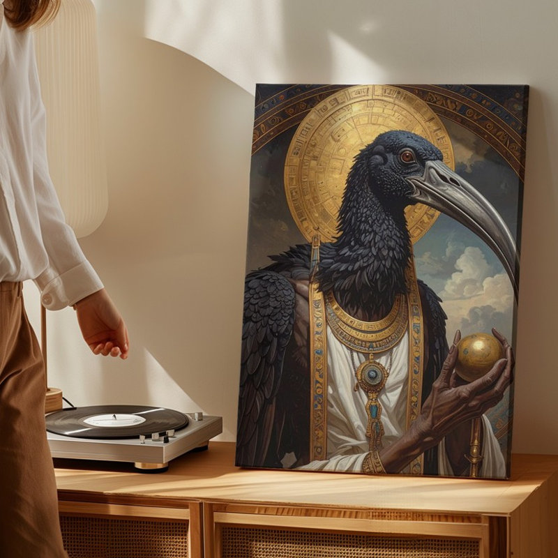 Voici la description du produit et optimisation de la seo pour votre toile d'art Thot, H 18 po x l 24 po