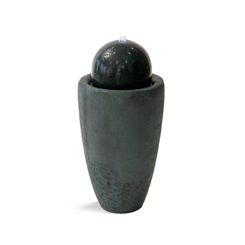 Jiron Fountain with Lights, Olive Green
