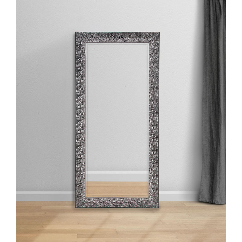 32 x 66 Inch Rectangular Floor Mirror Black, Black, 67.5" H x 33.5" W