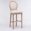Ensemble de 2 tabourets de bar en bois français avec siège rembourré, beige et naturel French Country
