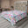 Rose doux, kaki et bleu / motif floral