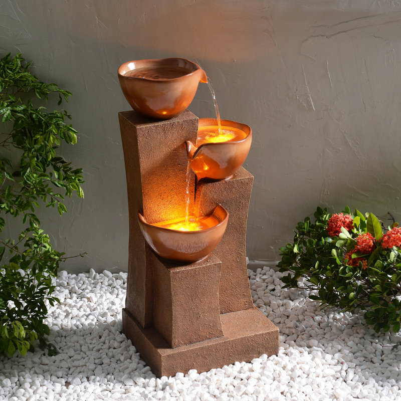 Weather Resistant Floor Fountain with Light