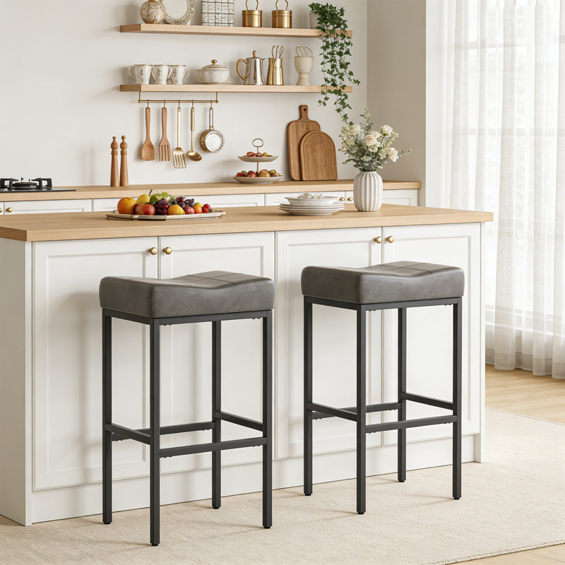 Tabourets de bar et de comptoir sans dossier Triplehorn, siège rembourré pour le confort, parfait pour la cuisine ou la salle à manger