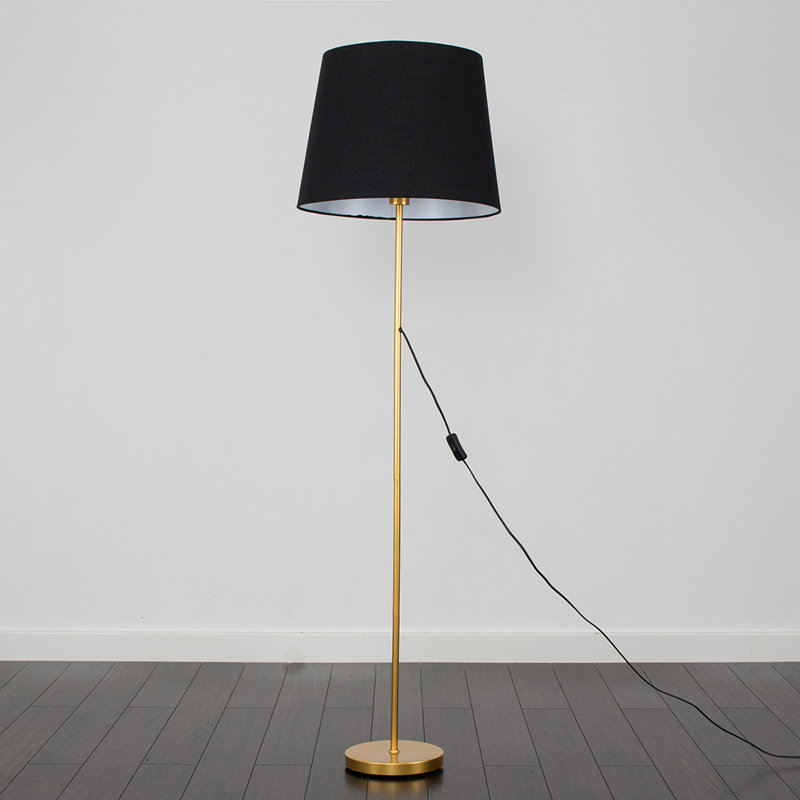Bekbele 158cm Traditional Floor Lamp, Black, Yes, Brushed Chrome