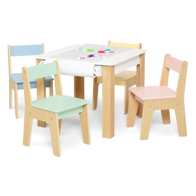 Gapkids Table And 4 Chair Set With Paper Roll Holder By Delta Children - Greenguard Gold Certified, Pastel by GapKids
