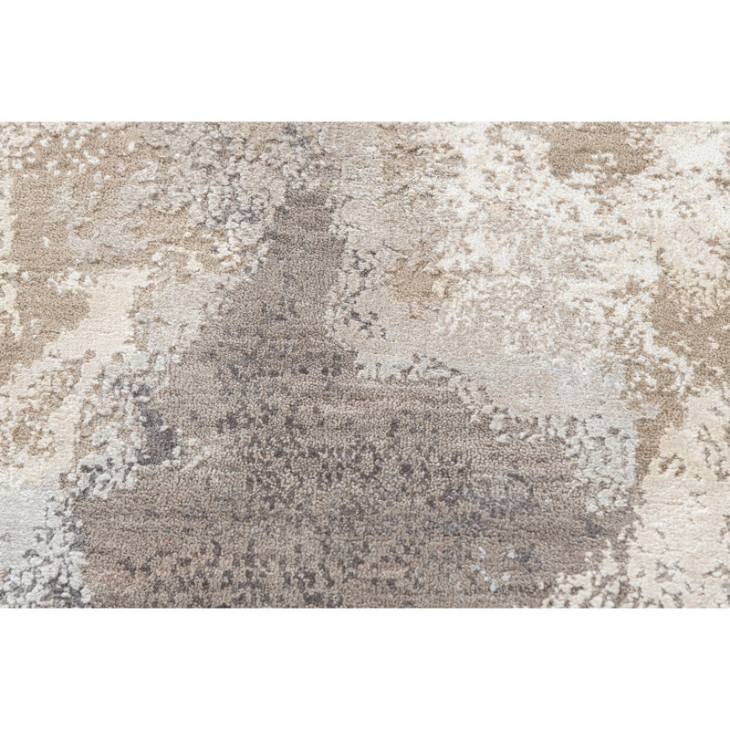 Hand Knotted Silk and Wool Indoor Rug, Rectangle 5' x 8'