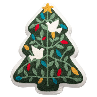 SHAPED EMBROIDERED PILLOW  CHRISTMAS TREE