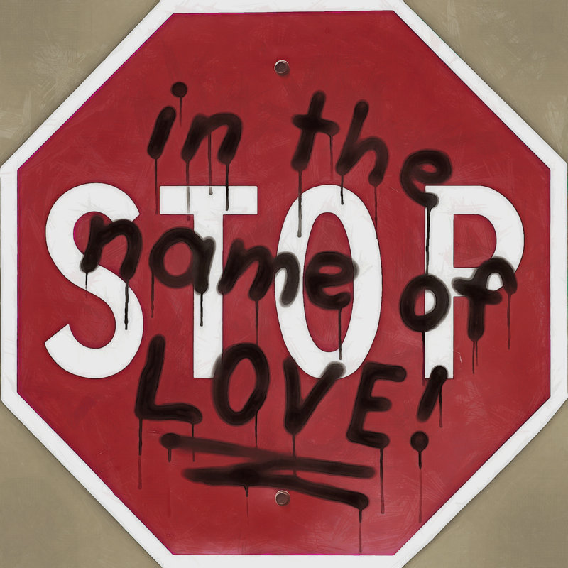 «Kiryn Graffiti Sign II» par Alonzo Saunders, H 20 po x l 20 po