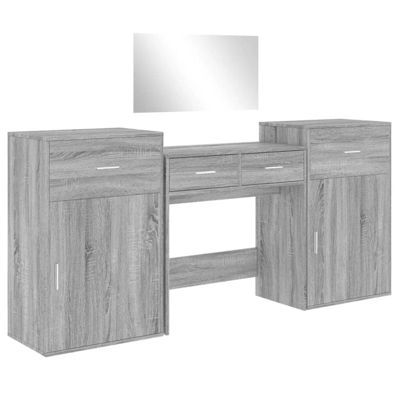 Dressing Table with Mirror, Grey Sonoma