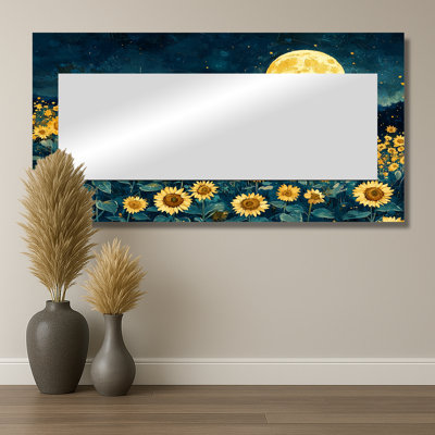 «Midnight Sunflowers» par Vincent II - Art mural miroir floral - imprimé sur métal