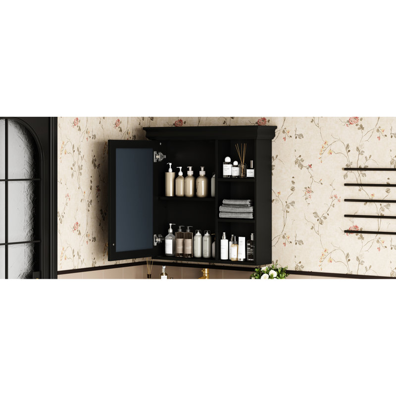 Armoire à pharmacie murale de style moderne 30,84 po x 27,95 po pour salle de bain, avec 3 tablettes réglables et un miroir de salle de bain au fini exquis, performance durable