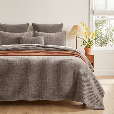 Stone Washed Cotton Velvet Quilt Set