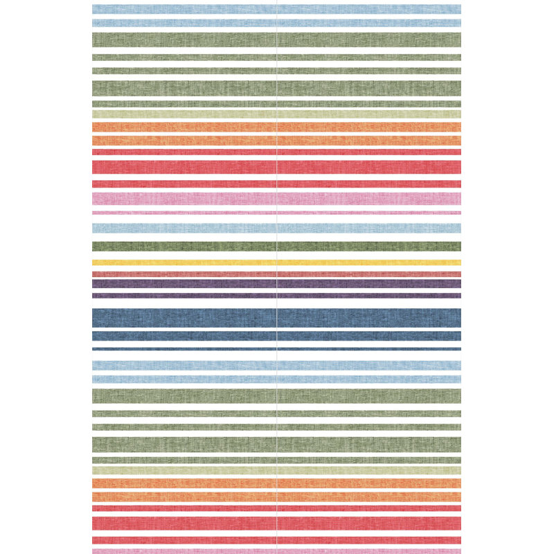 Multi-Colored Stripe Patterned Modern Decorative Rug, Runner 3'9.81" x 6'6.74"