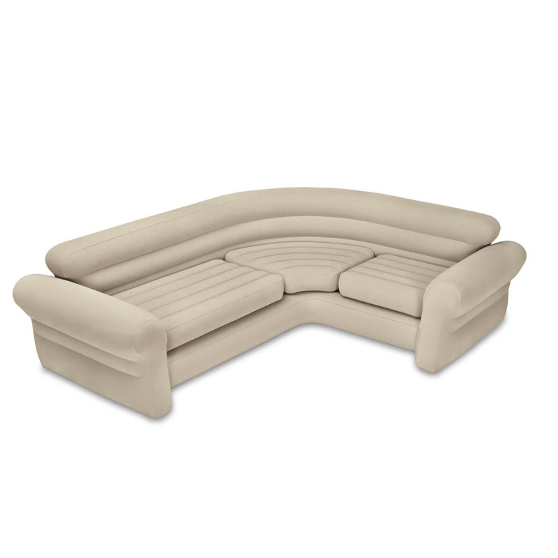 Canapé modulaire de 80 po faisant face à la droite 80 po, Vinyle beige, Beige