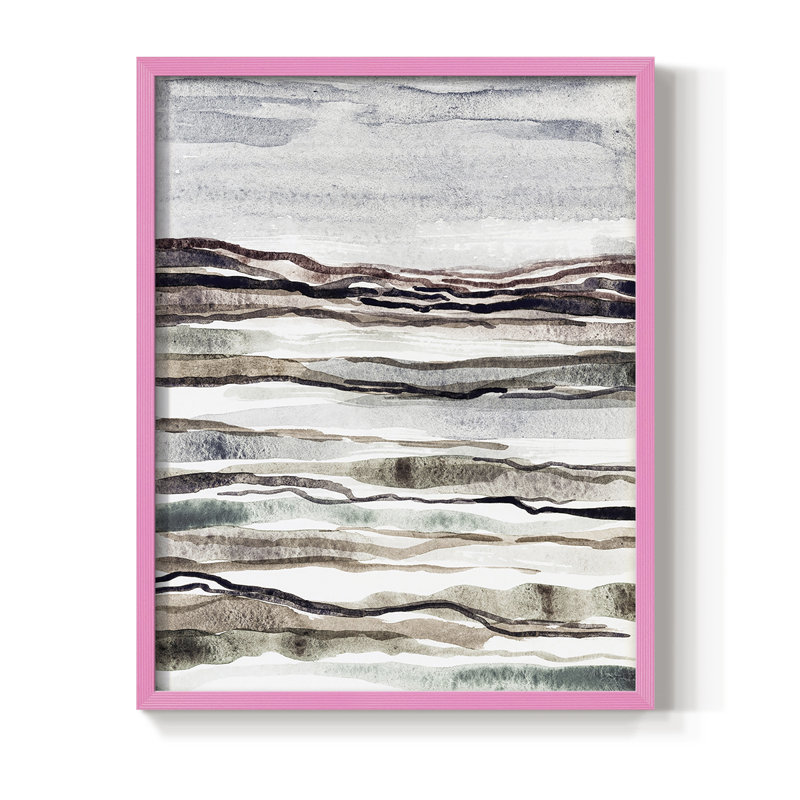 «Mute Earth Layers I», reproduction encadrée - bois massif, Rose, H 30 po x l 24 po