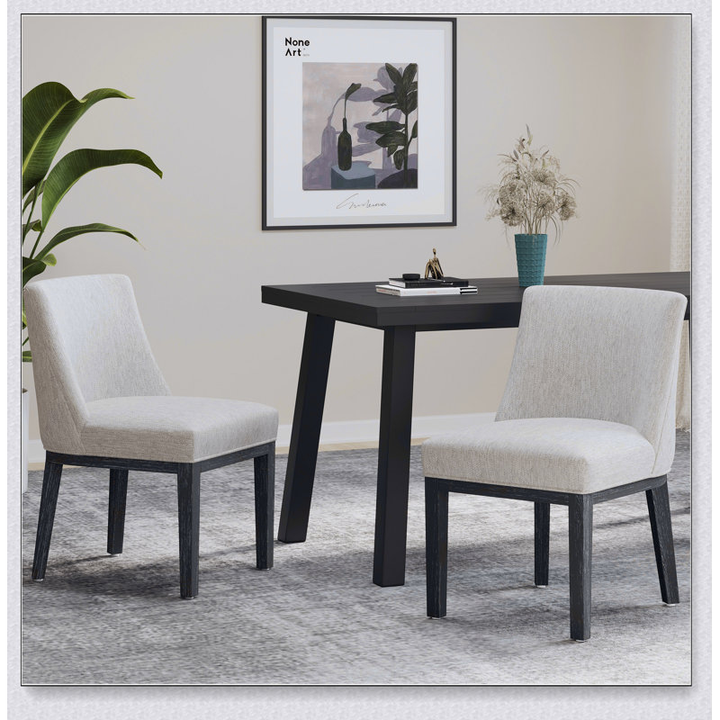 DINING CHAIR, Light Gray, Black