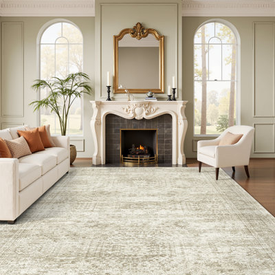 Washable Distressed Persian Rug