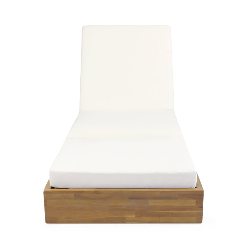 Chaise longue d'extérieur Beaubien, Crème / bleu sarcelle, 1