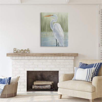 "Stupell Industries Egret on Marsh", art mural sur toile par Grace Popp