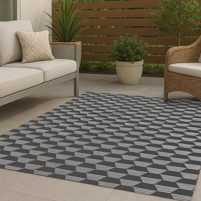Tapis d'extérieur antidérapant Hexaline, Rectangle 5 pi x 7 pi