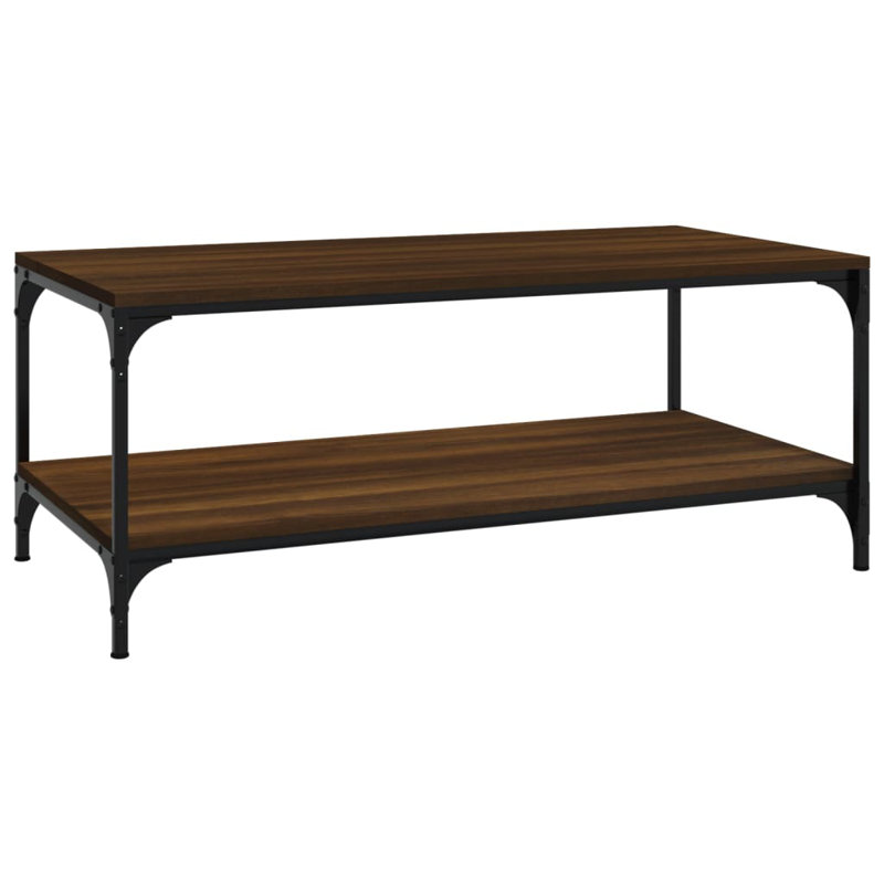 Donneville Four Leg Coffee Table, Brown/Black, 35cm H x 100cm W x 50cm D