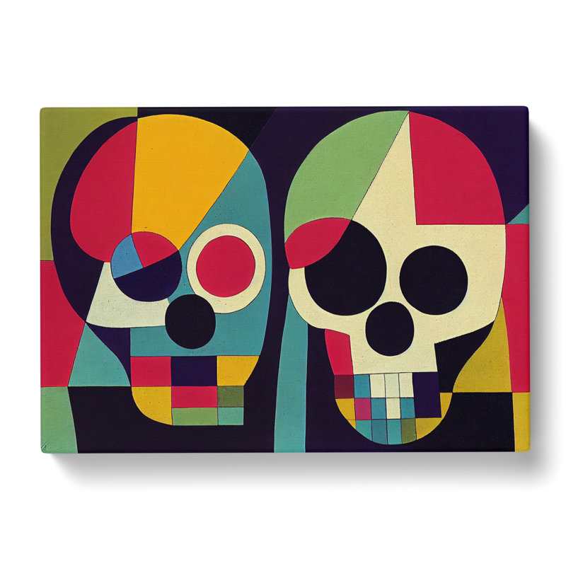 Two Skulls - Wrapped Canvas Print, 35cm H x 50cm W x 3cm D