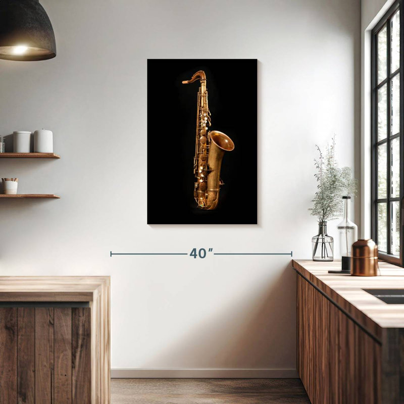 Abarca Brass Saxophone, 36" H x 24" W