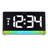 Digital Electric Tabletop Alarm White Clock with Color Changing Light