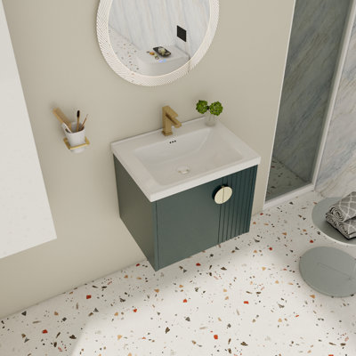 Meuble-lavabo simple 23,8 po avec plateau en céramique Foerer